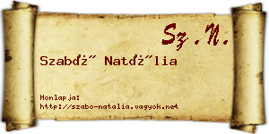 Szabó Natália névjegykártya