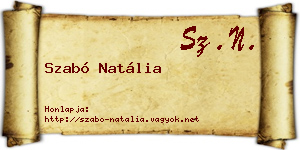 Szabó Natália névjegykártya
