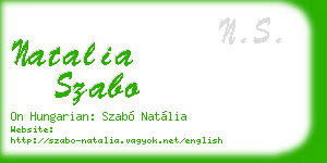natalia szabo business card