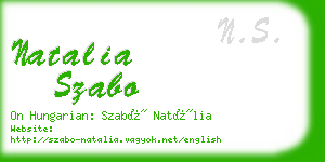 natalia szabo business card